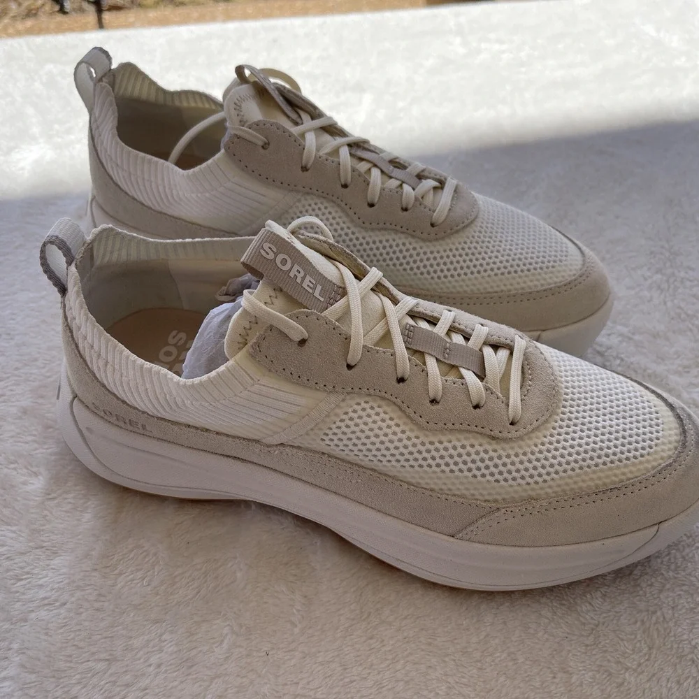 Sorel Womens Size 10 ONA 503 Low Knit Sea Salt Chalk Platform Shoes Sneakers